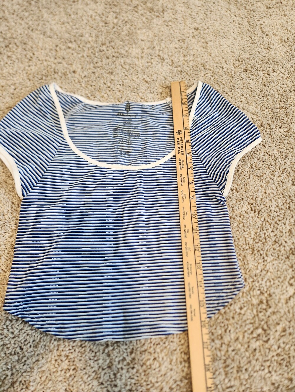 Free People Movement Whats The Scoop Baby Tee In Sapphire Skies Combo Size M/L - Picture 8 of 8